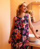Joanna Womens Lace Trim Floral Print Long Nightdress