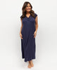 Joanna Womens Lace Detail Jersey Cap Sleeve Long Nightdress