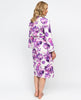 Elsie Womens Lace Trim Floral Printed Jersey Long Dressing Gown