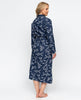 Louisa Womens Lace Detail Wheatsheaf Print Long Dressing Gown