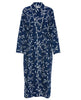 Louisa Womens Lace Detail Wheatsheaf Print Long Dressing Gown