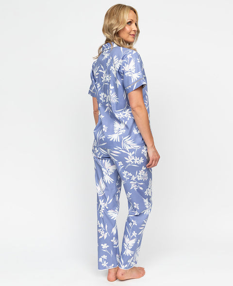 Brooke Womens Lace Detail Bird Print Pyjama Set