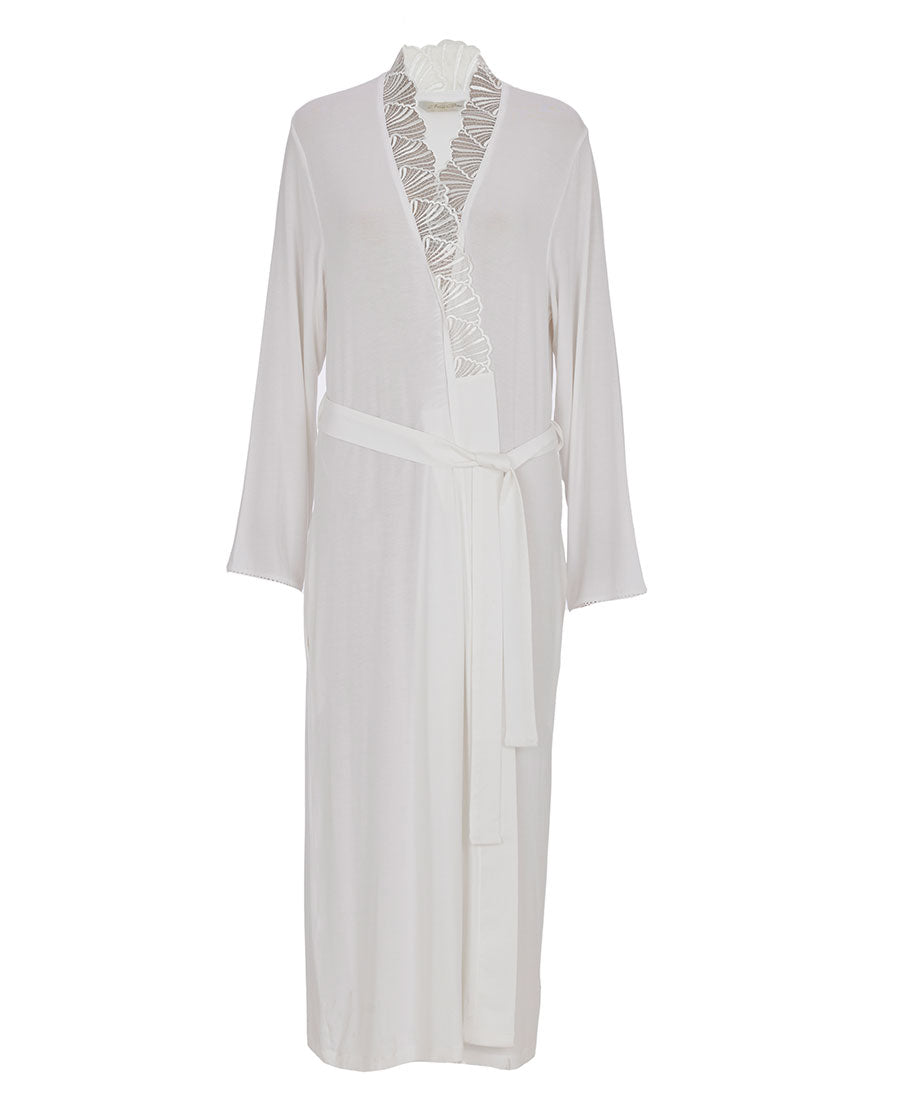 Christina Womens Lace Detail Jersey Long Dressing Gown