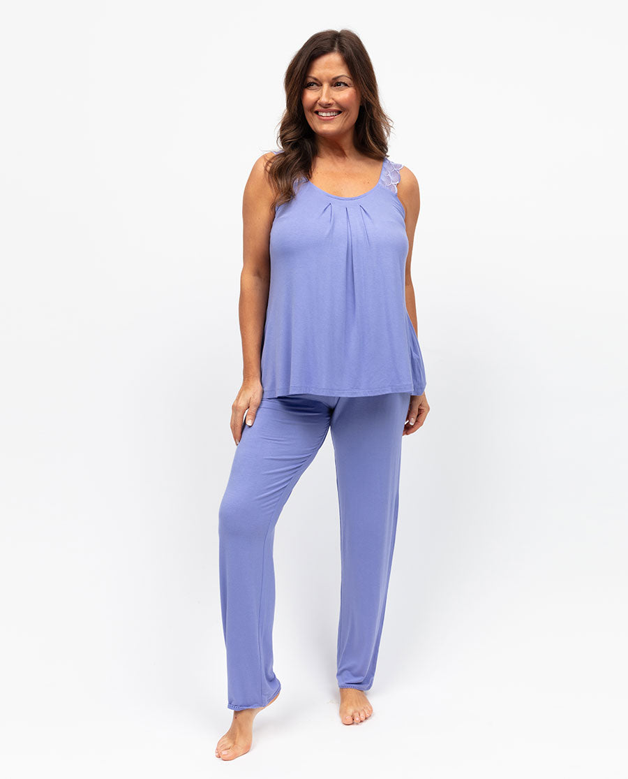 Angelina Damen-Pyjama-Set aus Jersey mit Spitzendetail