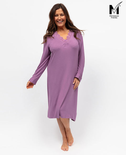 Rhea Womens Lace Detail Jersey Short Nightdress