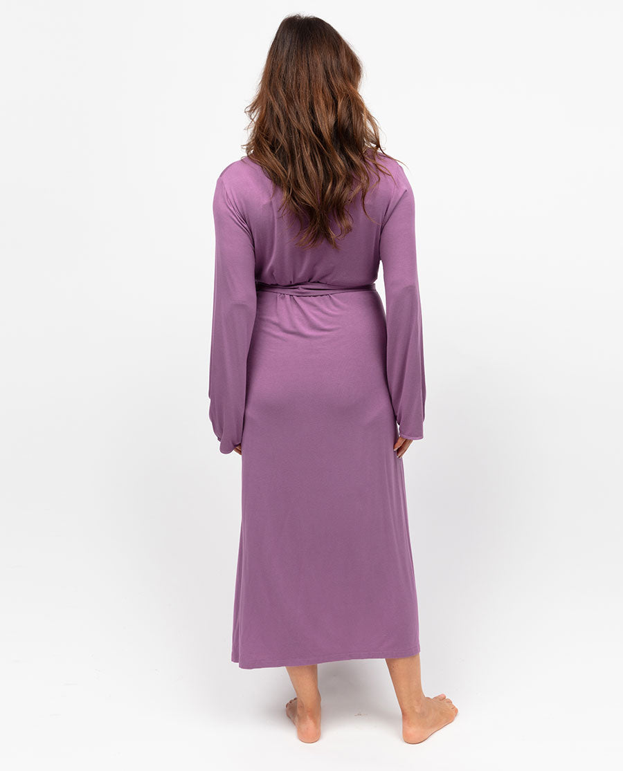 Rhea Womens Lace Detail Jersey Long Dressing Gown