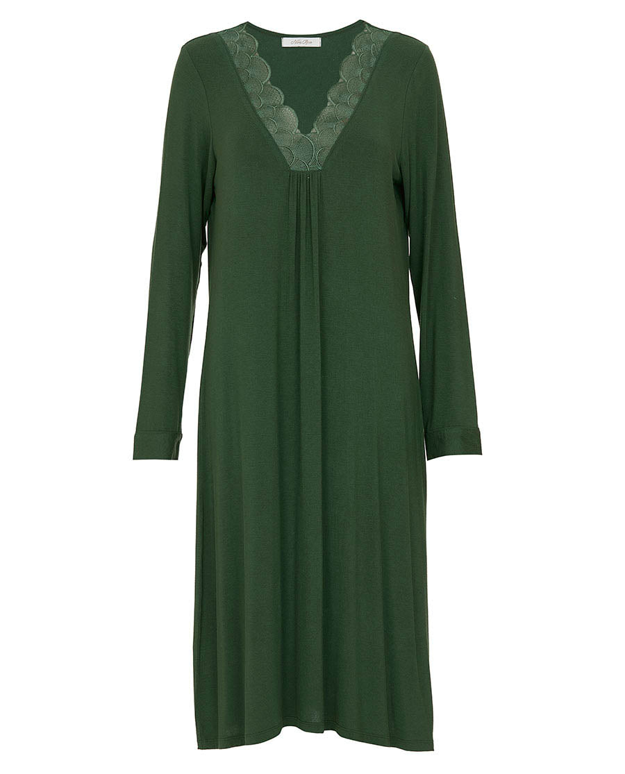 Chemise de nuit courte en jersey avec détails en dentelle pour femme Jade