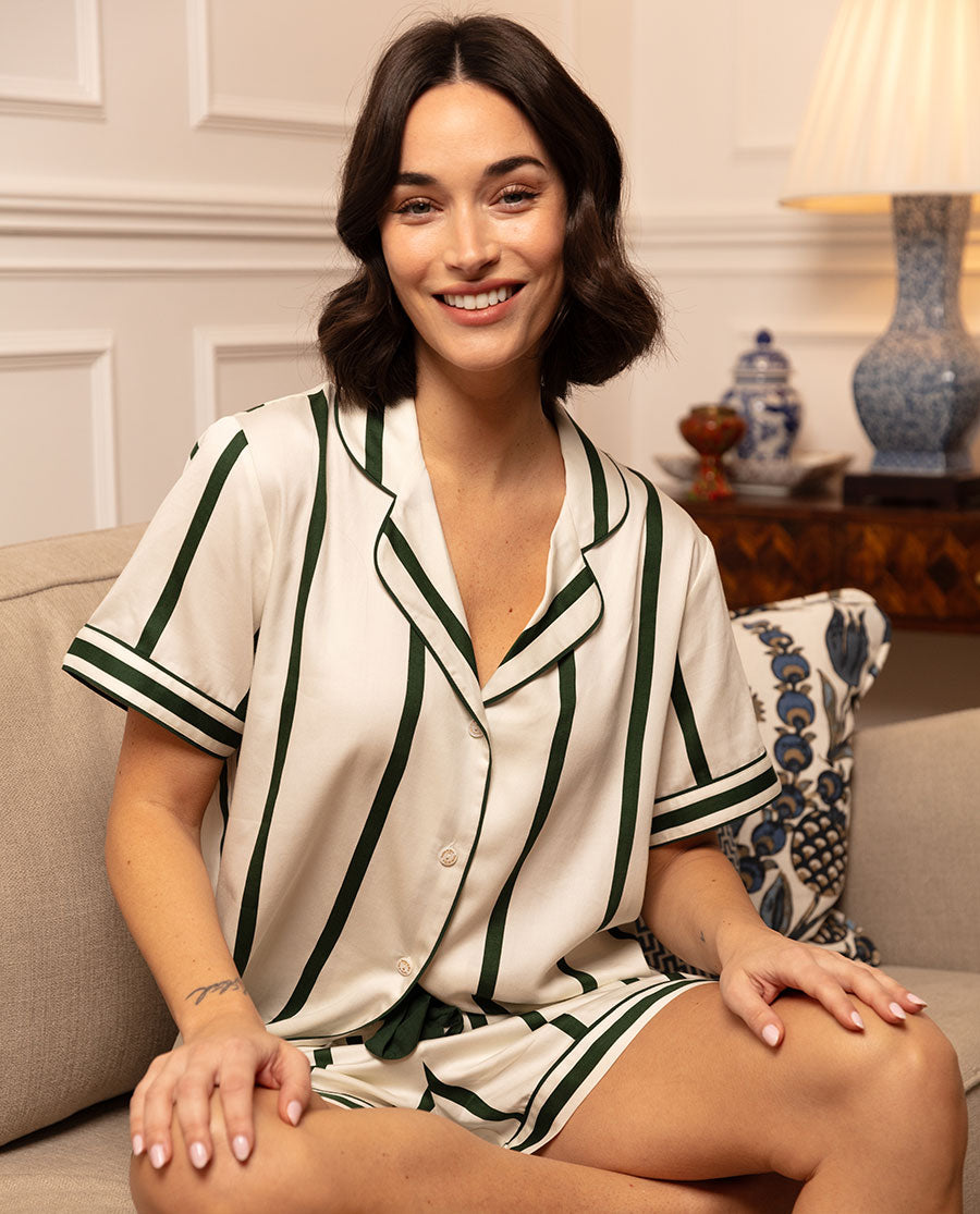 Maida Vale Printed Stripe Shorty Set