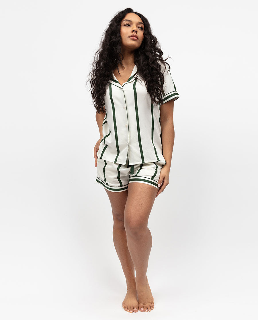 Maida Vale Printed Stripe Shorty Set