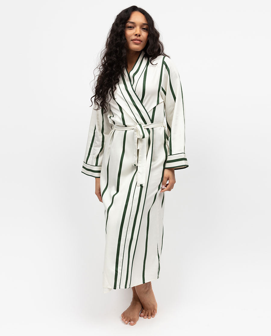 Maida Vale Printed Stripe Long Dressing Gown