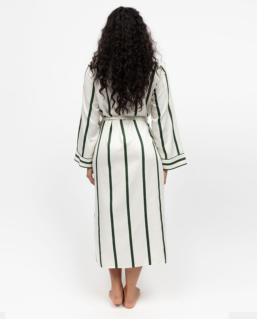 Maida Vale Printed Stripe Long Dressing Gown