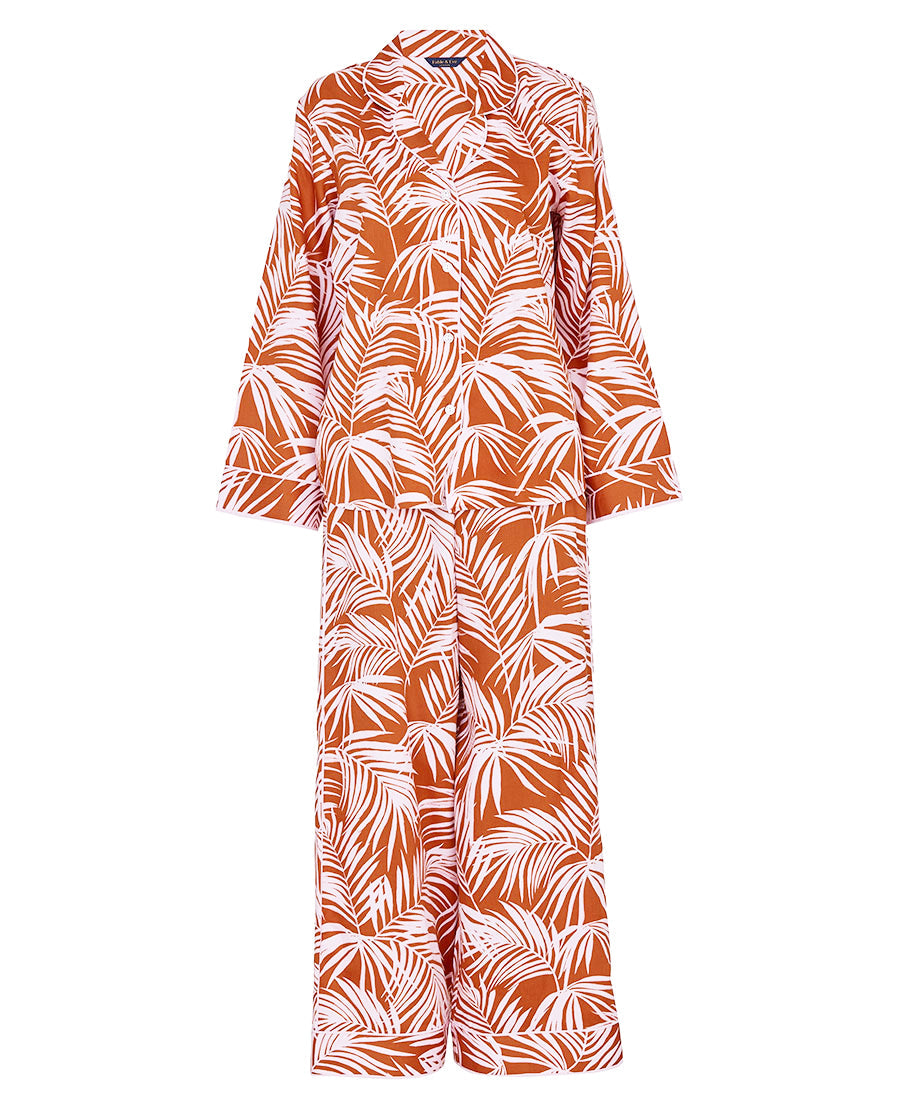 Camden Palm Print Wide Leg Pyjama Set
