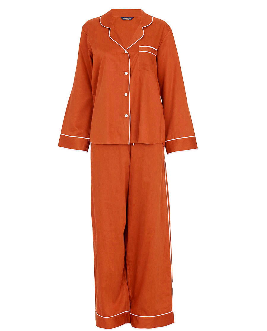 Camden Burnt Orange Wide Leg Pyjama Set