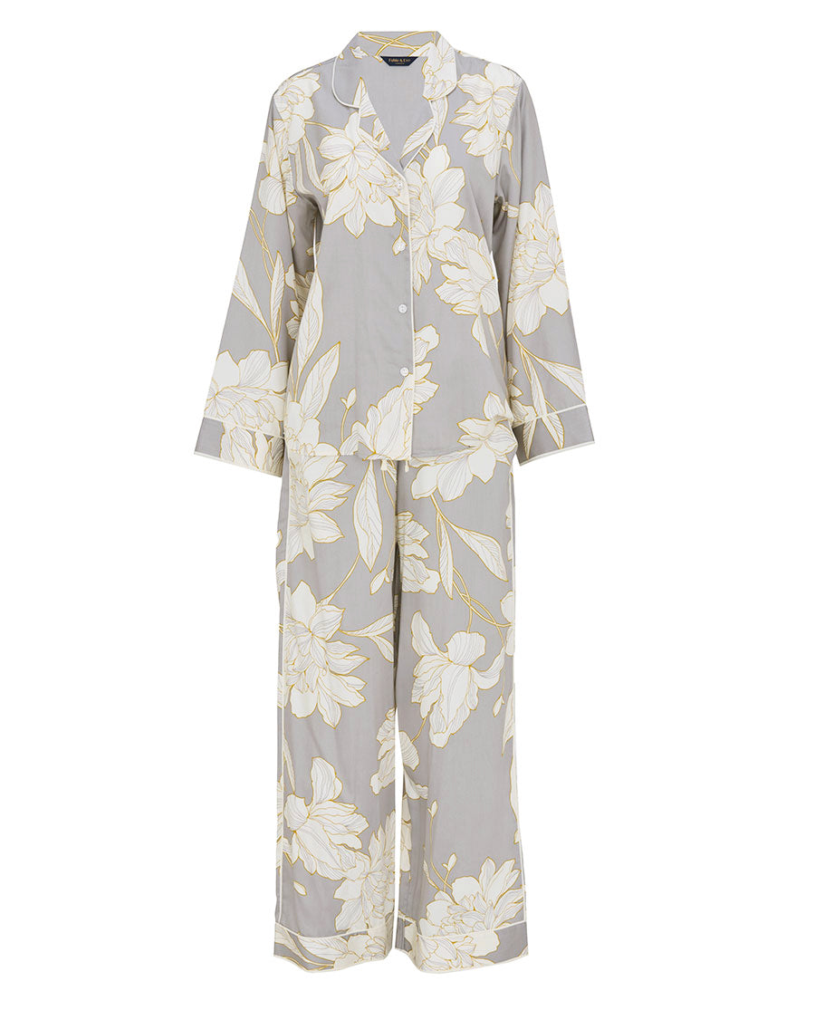 Victoria Floral Print Wide Leg Pyjama Set