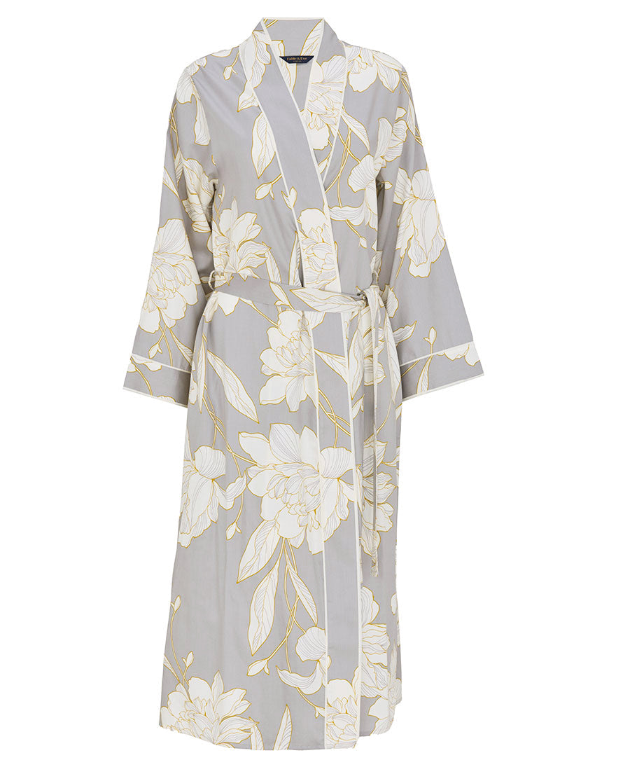 Victoria Floral Print Long Dressing Gown