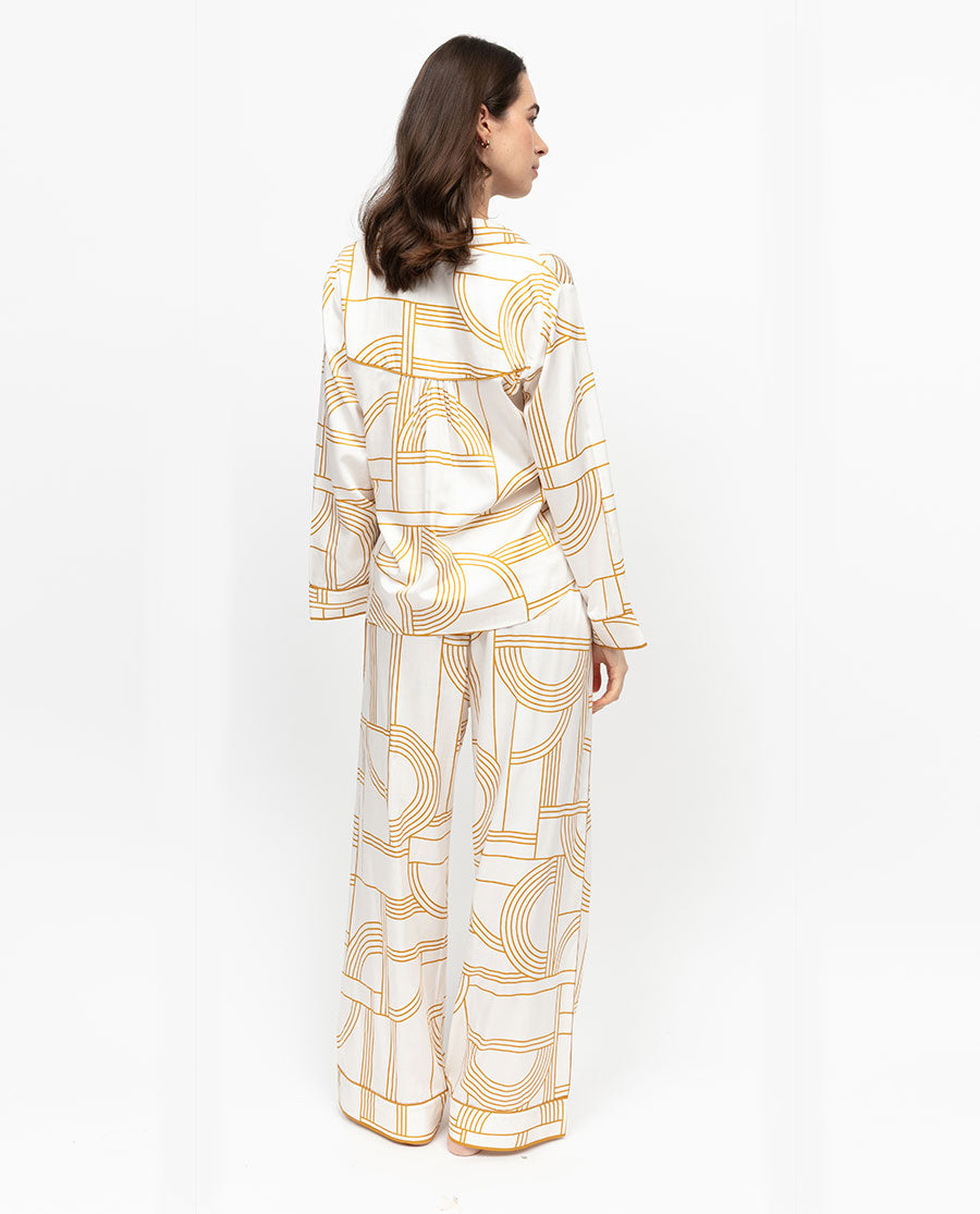Victoria Geo Print Wide Leg Pyjama Set