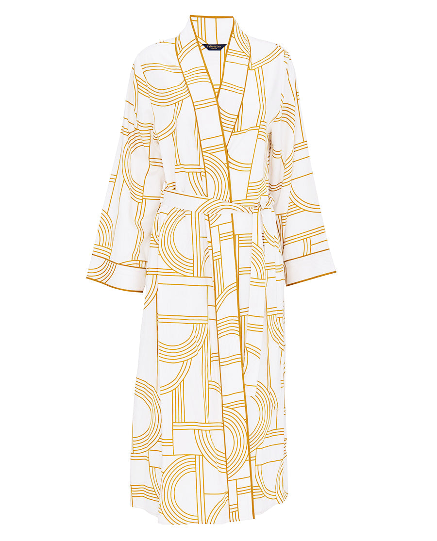 Victoria Geo Print Long Dressing Gown