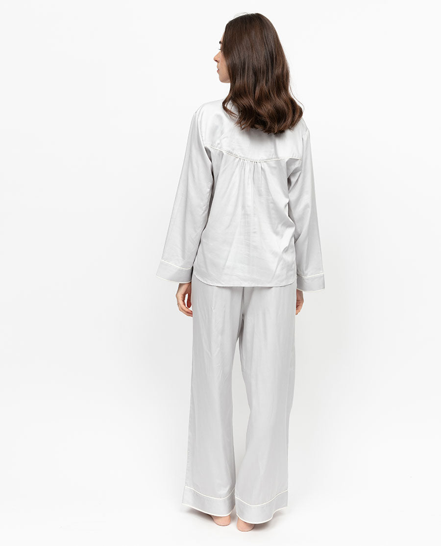 Victoria Silver Grey Wide Leg Pyjama Set