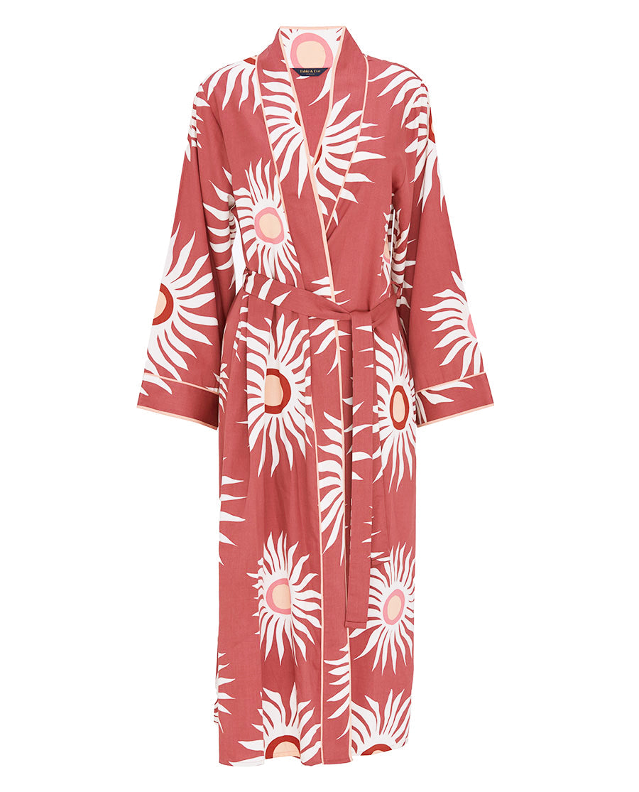 Rosebery Sun Print Long Dressing Gown