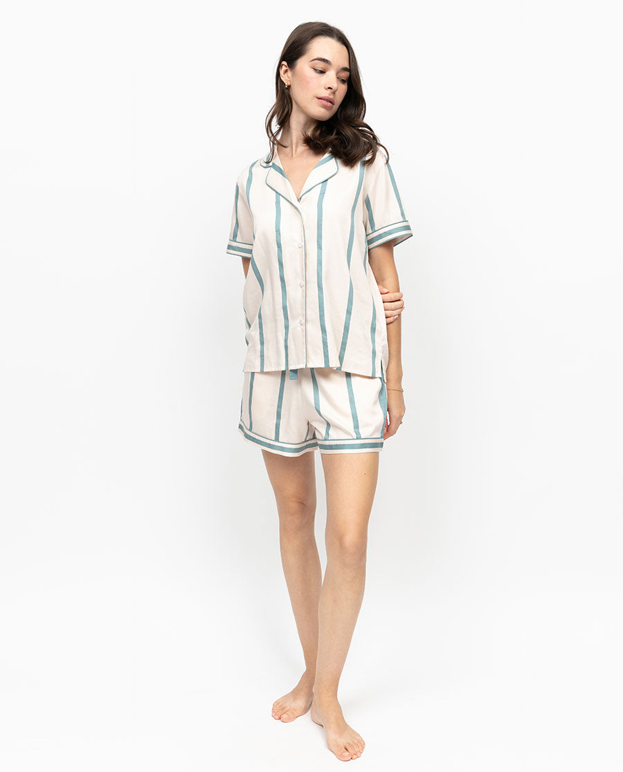 Somerset Printed Stripe Shorty Set