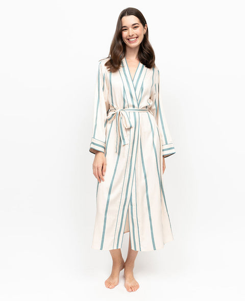 Somerset Printed Stripe Long Dressing Gown