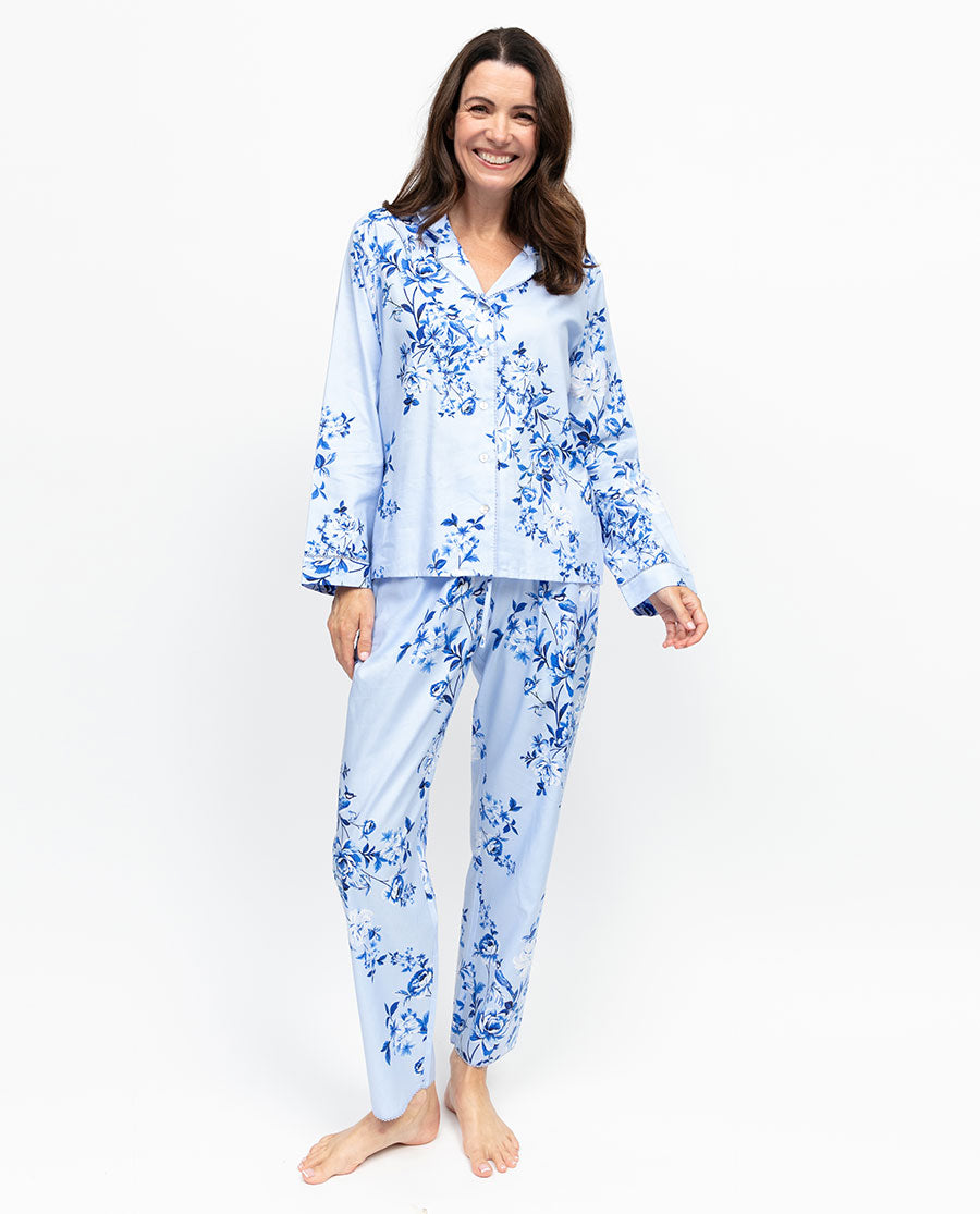 Lucy Womens Lace Detail Floral Print Pyjama Set