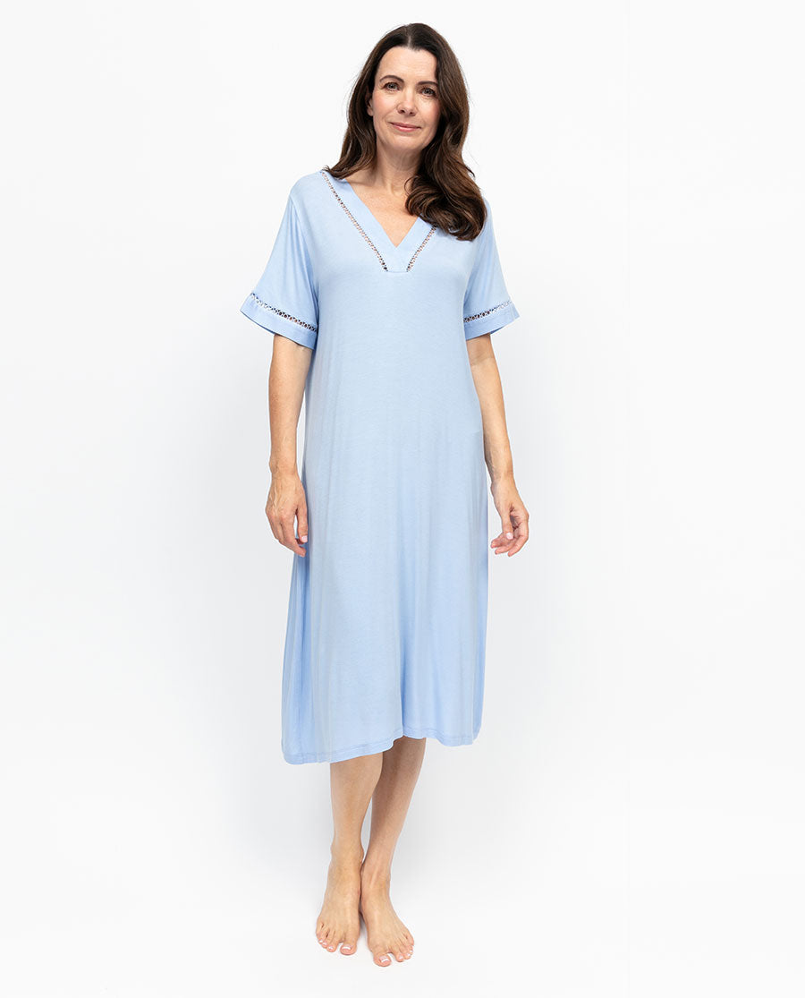 Lucy Womens Lace Detail Jersey Short Nightdress