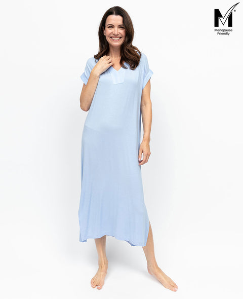 Lucy Womens Jersey Cap Sleeve Long Nightdress