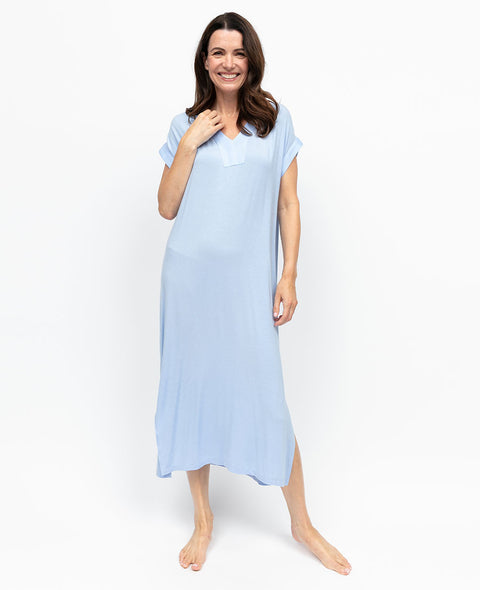 Lucy Womens Jersey Cap Sleeve Long Nightdress