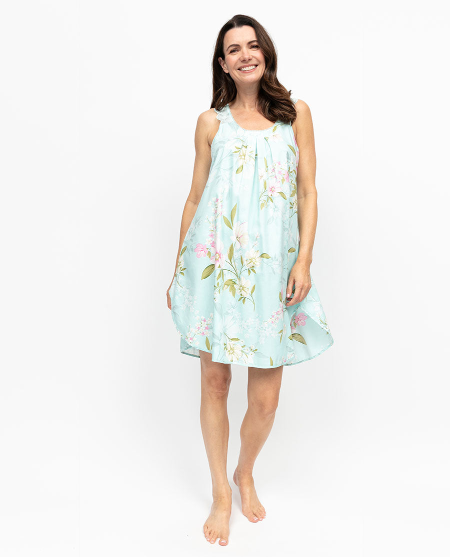 Juliette Womens Lace Detail Floral Print Swing Nightdress