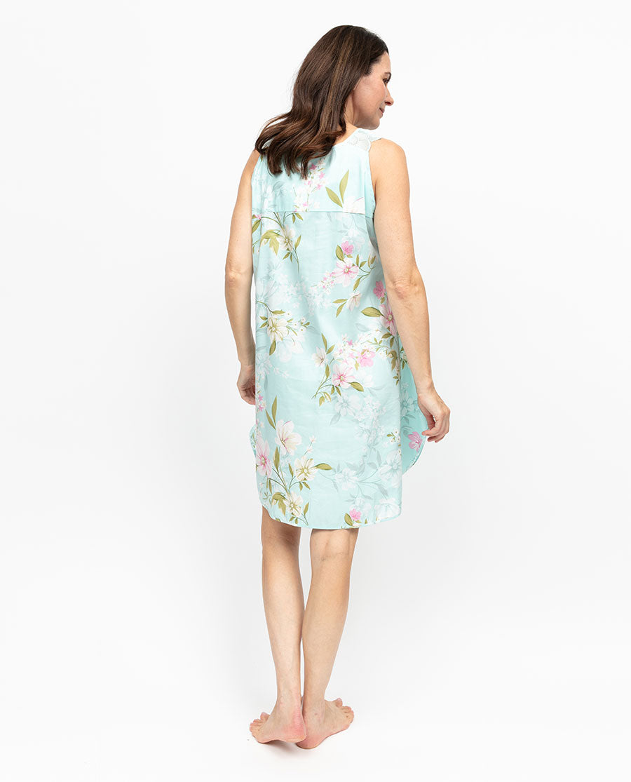 Juliette Womens Lace Detail Floral Print Swing Nightdress