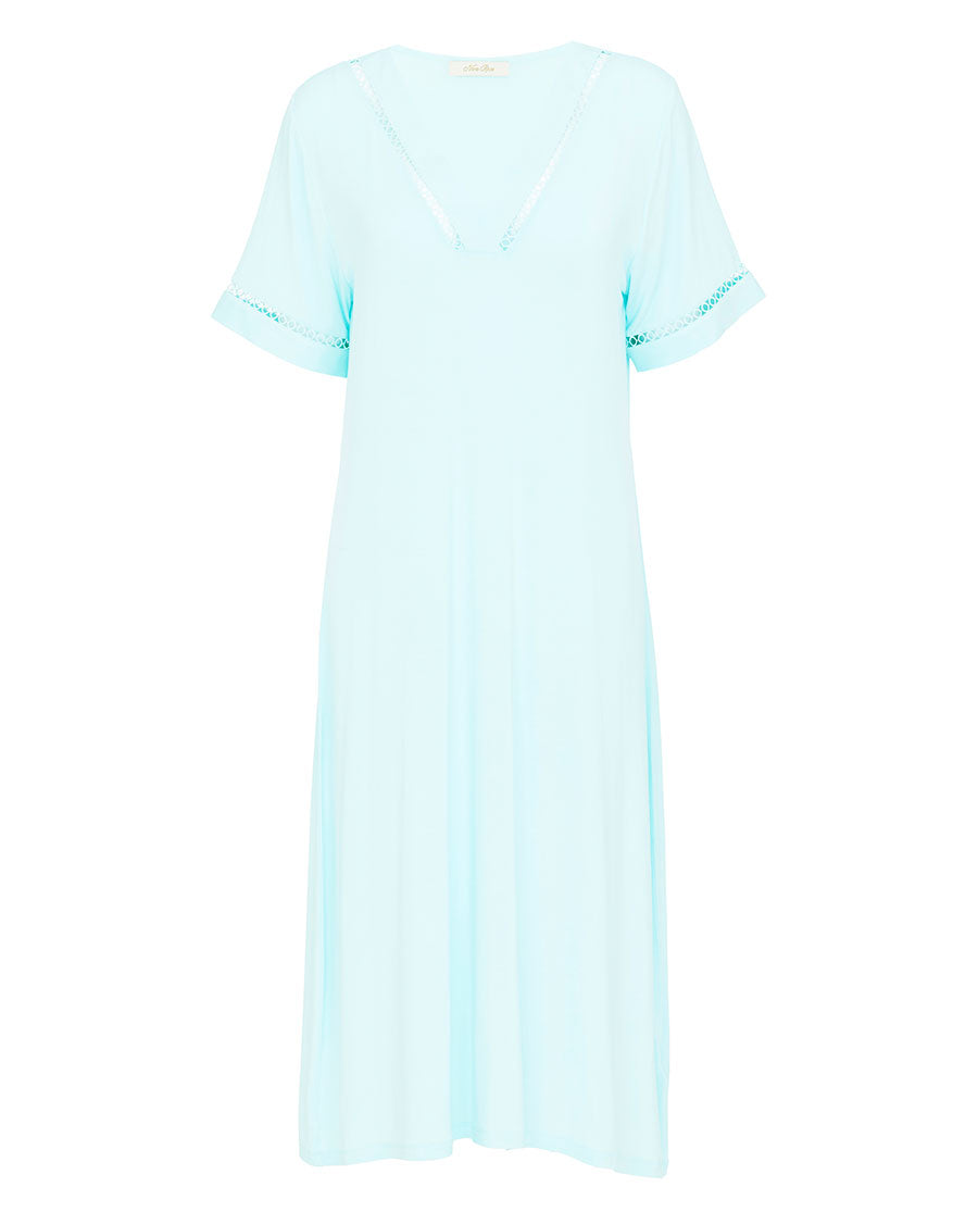 Juliette Womens Insert Lace Detail Jersey Short Nightdress