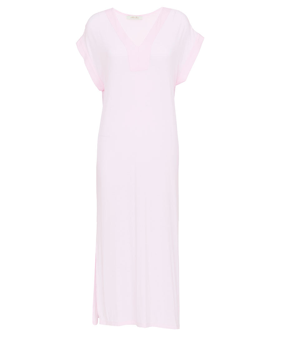 Samantha Women Cap Sleeve Jersey Long Nightdress