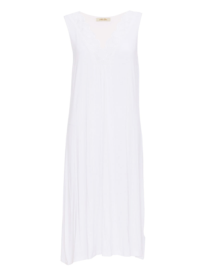 Aimee Womens Scalloped Lace Jersey Swing Nightdress