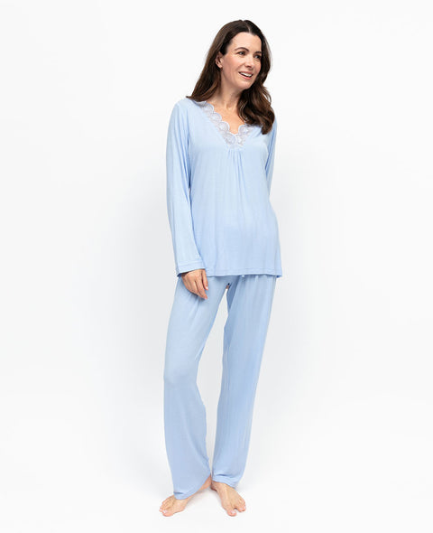 Lucy Womens Lace Detail Jersey Pyjama Set