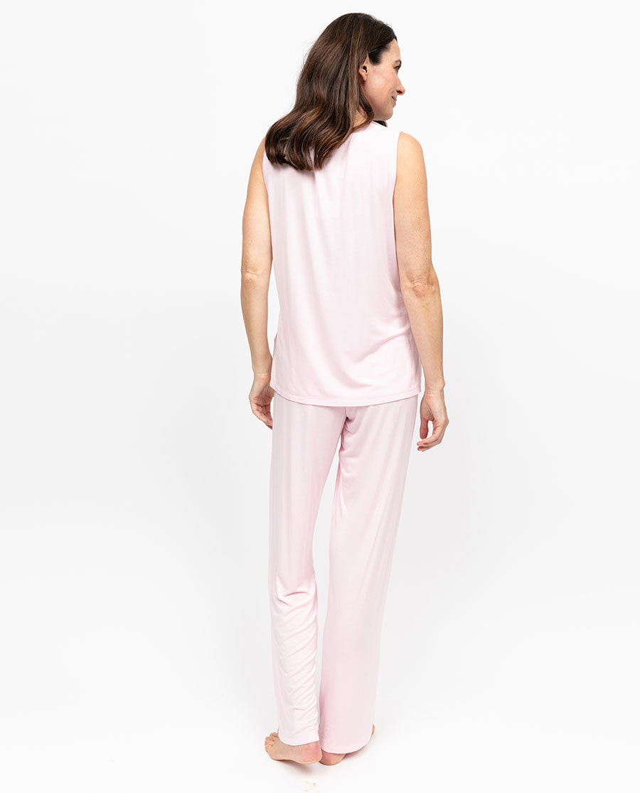 Samantha Womens Lace-Detail Jersey Pyjama Set