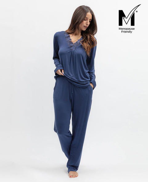 Serene Womens Lace Detail Jersey Pyjama Set