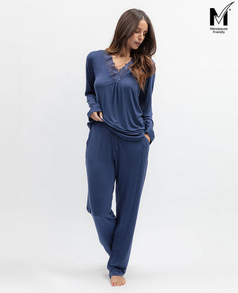 Serene Womens Lace Detail Jersey Pyjama Set