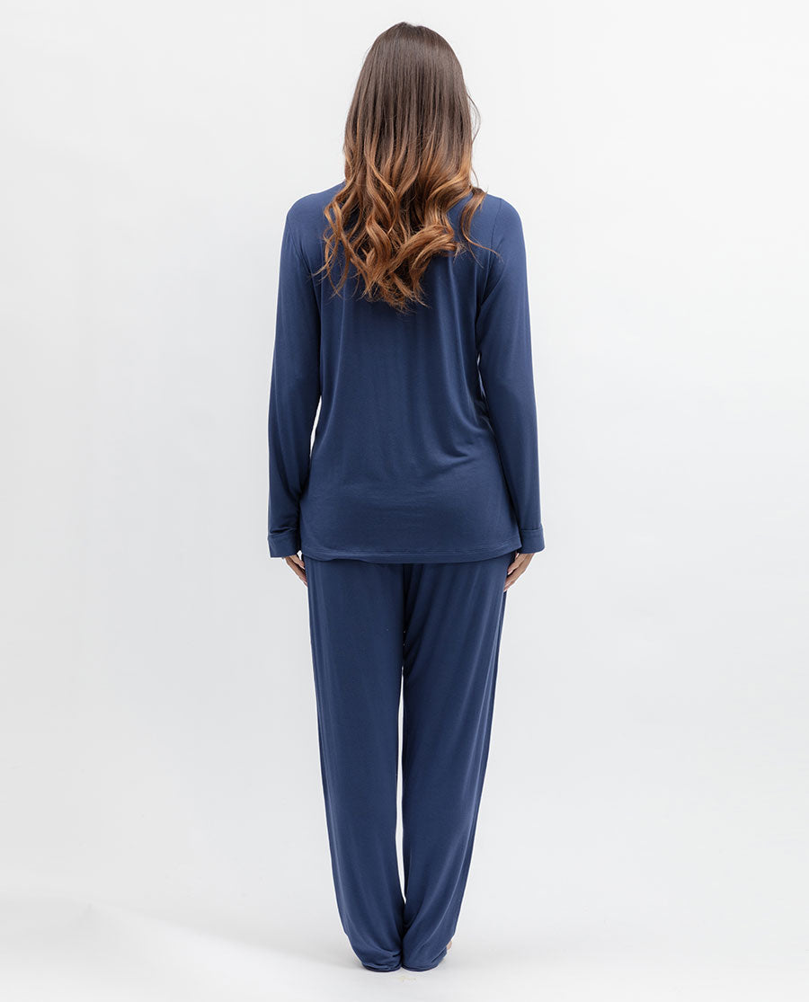 Serene Womens Lace Detail Jersey Pyjama Set