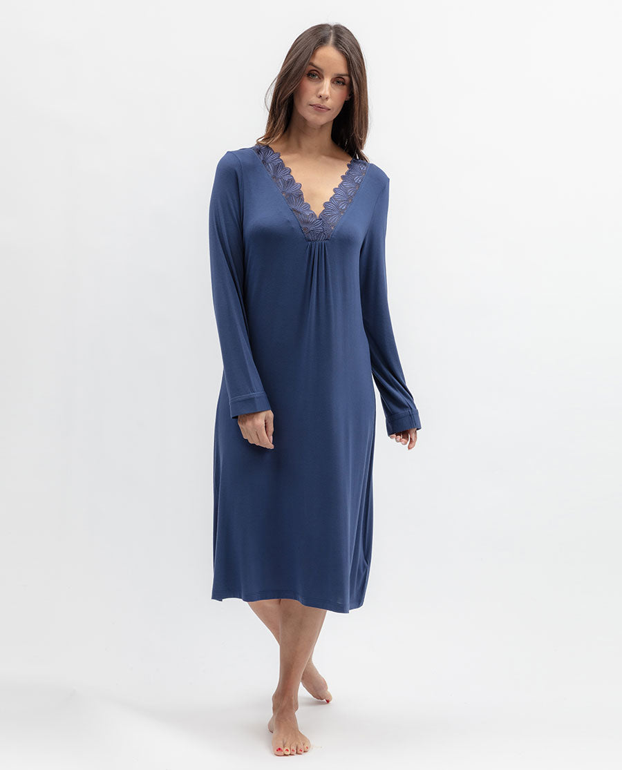 Serene Womens Lace Detail Jersey Short Nightdress