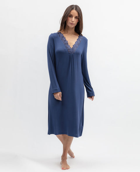 Serene Womens Lace Detail Jersey Short Nightdress