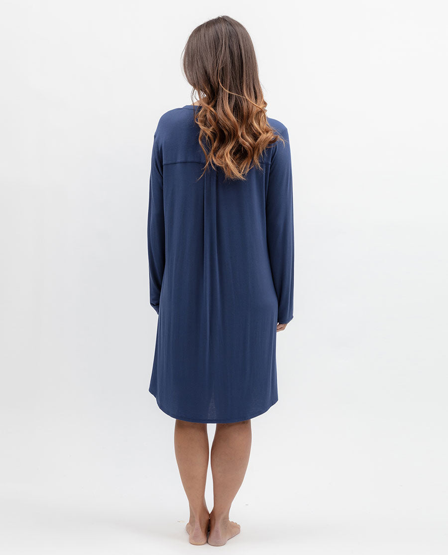 Serene Womens Lace Trim Jersey Nightshirt