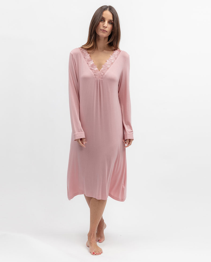 Flowered Field Womens Lace Detail Jersey Short Nightdress