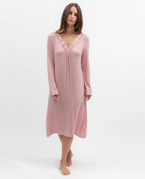 Flowered Field Womens Lace Detail Jersey Short Nightdress