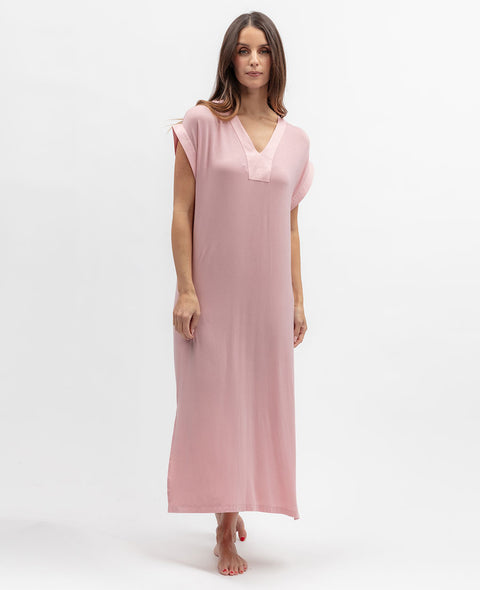 Flowered Field Womens Jersey Long Nightdress