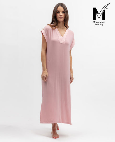 Flowered Field Womens Jersey Long Nightdress
