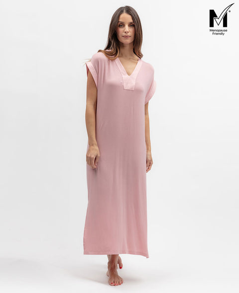 Flowered Field Womens Jersey Long Nightdress