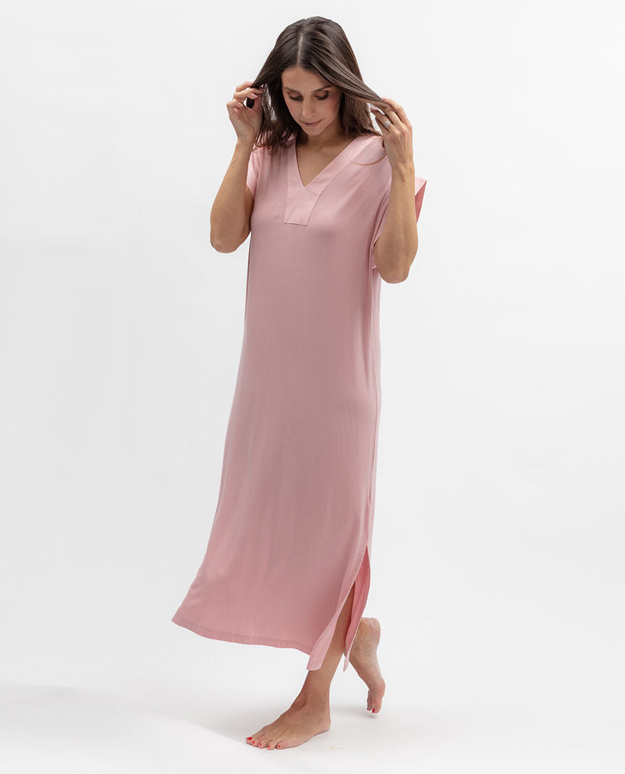 Flowered Field Womens Jersey Long Nightdress