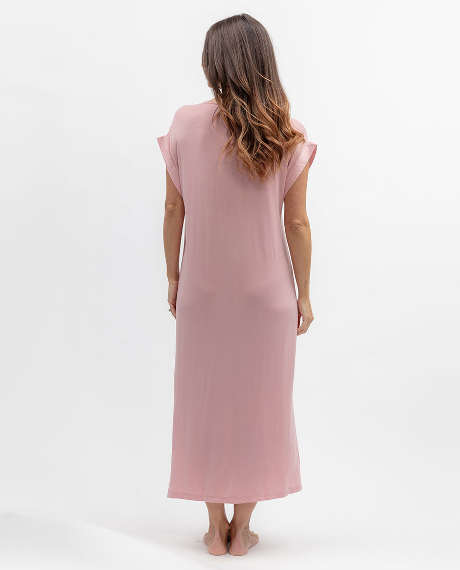 Flowered Field Womens Jersey Long Nightdress