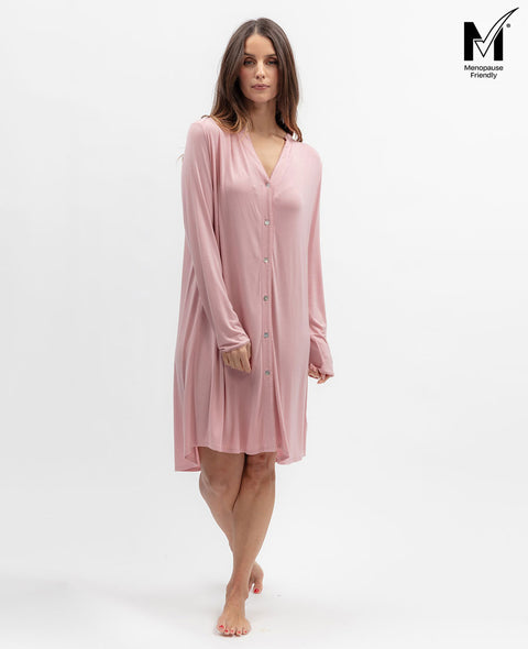 Flowered Field Womens Lace Trim Jersey Nightshirt
